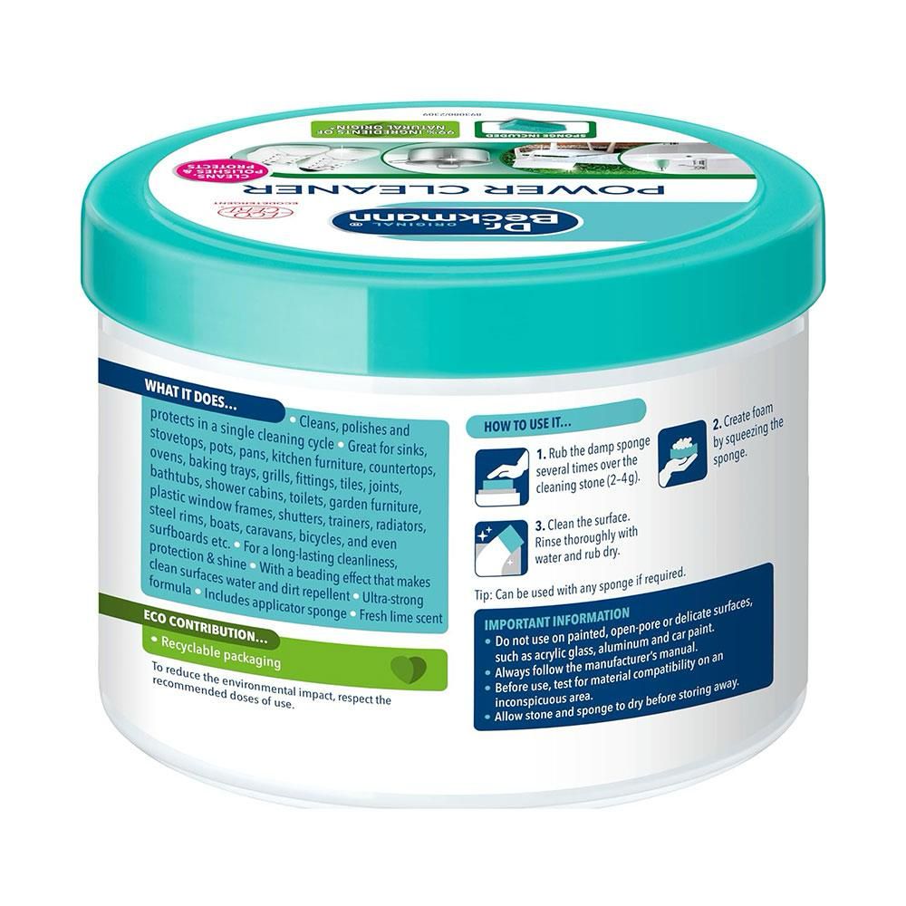 Dr. Beckmann Power Cleaner With Sponge Cleans Polishes & Protects – 550g