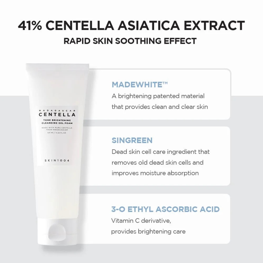 SKIN1004 Centella Tone Brightenning Cleansing Gel Foam 125ml