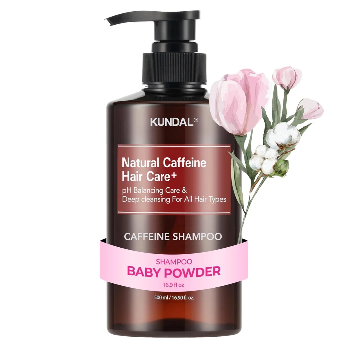 Kundal Caffeine Shampoo 500ML - Baby powder