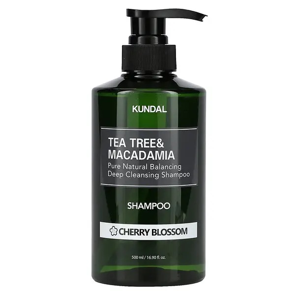 KUNDAL Tea Tree & Macadamia Deep Cleansing Shampoo 500ML - 3 scents - cherry blossom
