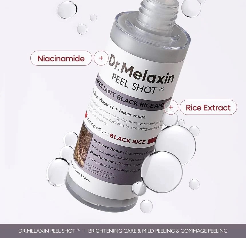Dr.Melaxin Peel Shot Exfoliating Black Rice Ampoule (80ml)