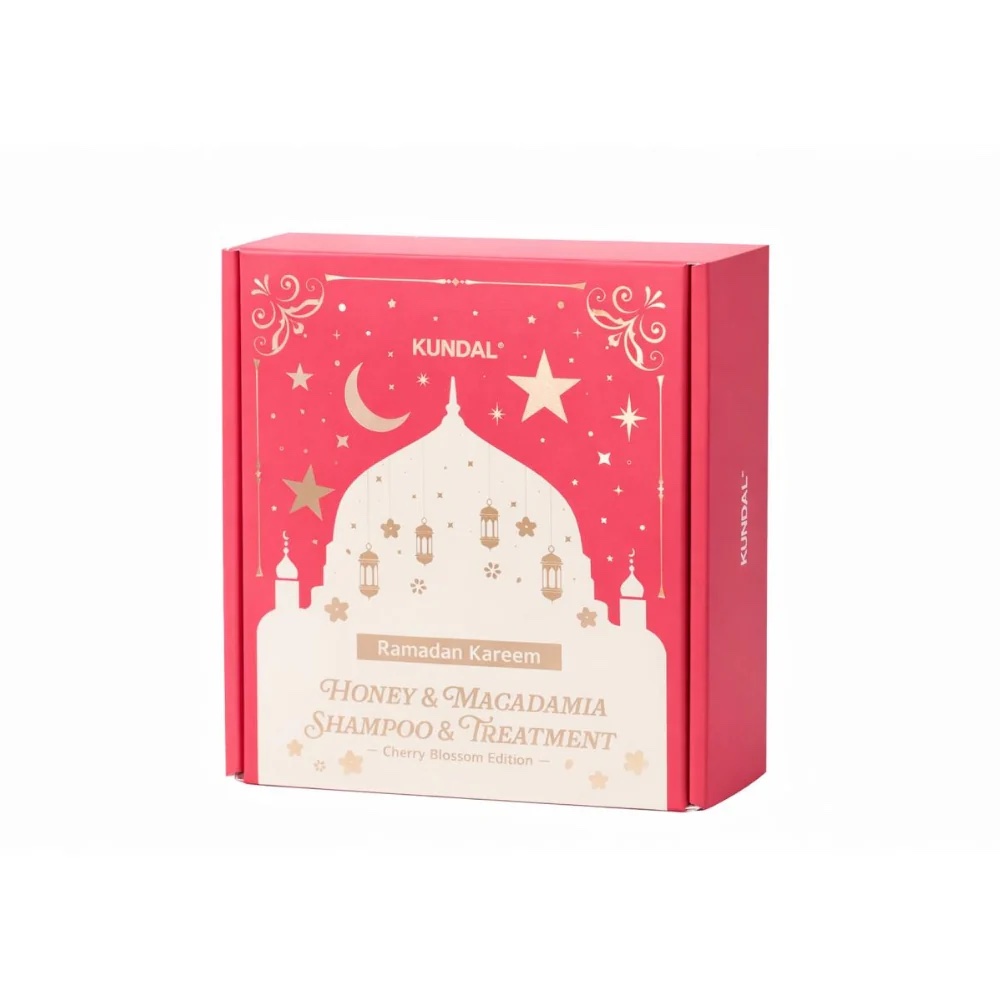 KUNDAL RAMADAN SET HONEY AND MACADAMIA SHAMPOO+TREATMENT 500ML - CHERRY BLOSSOM